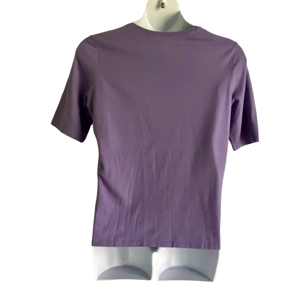 Draper's & Damon's Purple Short Sleeve Shirt Women's Size Large NEW NWT - Picture 6 of 8